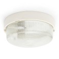 BIGBOB : Applique murale ronde de 22 cm en plastique et verre, culot E27 max 60 W - Blanc