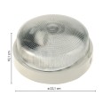 BIGBOB : Applique murale ronde de 22 cm en plastique et verre, culot E27 max 60 W - Blanc