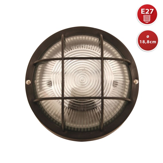 BUBBLE: Applique tonda in plastica + vetro E27...