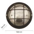 BUBBLE: Applique tonda in plastica + vetro E27 max 60W - Nero