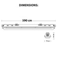 ECOPOWER : Plafonnier LED étanche, 60 cm, 2730 lm, 21 W, extensible