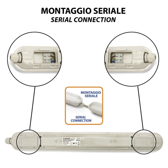 ECOPOWER : Plafonnier LED étanche, 60 cm, 2730...