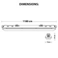 ECOPOWER: Plafoniera stagna LED, 120cm, 5200lm, 40W, prolungabile