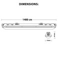 ECOPOWER: Plafoniera stagna LED, 150cm, 7150lm, 55W, prolungabile