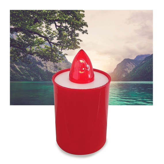Lumino Elettrico a Led 9 cm, Durata 90gg, rosso...