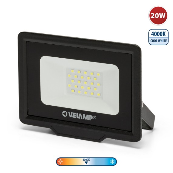 PADLIGHT5, proiettore LED SMD 20W IP65, nero 4000K
