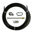 Guia pasacables de acero de nylon, negro, Ø10 mm, 40 metros, con pasadores roscados M12 intercambiables