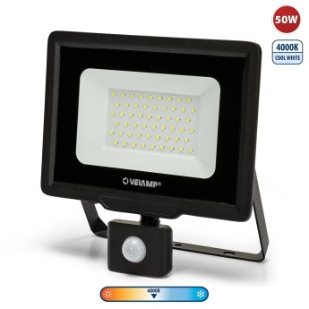 PADLIGHT5, 50W SMD LED floodlight IP44, black 4000K. With IR 2