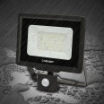 PADLIGHT5, 50-W-SMD-LED-Flutlicht IP44, Schwarz 4000 K. Mit IR-Beleuchtung.