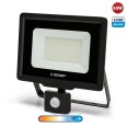 PADLIGHT5, 50-W-SMD-LED-Flutlicht IP44, Schwarz, 6500 K. Mit IR-Beleuchtung.