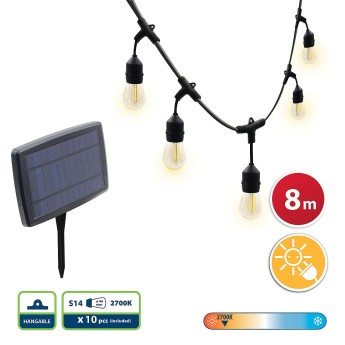 CASSIOPEA: Solar-powered IP44 string light, 8 meters, 10... 2