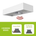 800-lumen solar-powered LED wall light with motion detector. White.