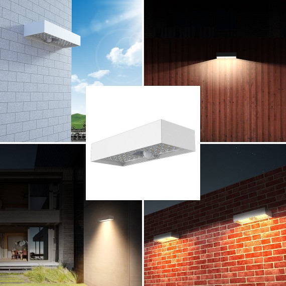 800-lumen solar-powered LED wall light with...