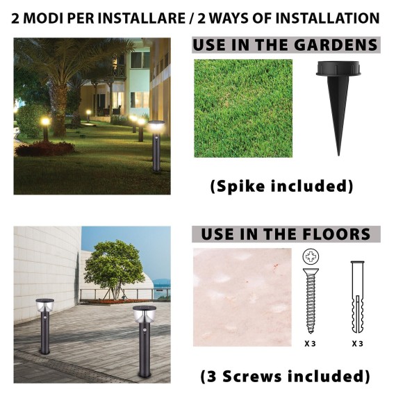 600 lumen solar floor lamp with motion detector