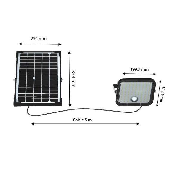 Solarbetriebener LED-Fluter mit 4800 Lumen und...
