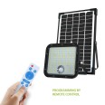 Solarbetriebener LED-Fluter mit 4800 Lumen und Bewegungsmelder. Abnehmbares Solarpanel.