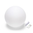 Lámpara esférica LED RGB de 40 cm con energía solar. Con mando a distancia.