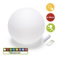 Lámpara esférica LED RGB de 40 cm con energía solar. Con mando a distancia.