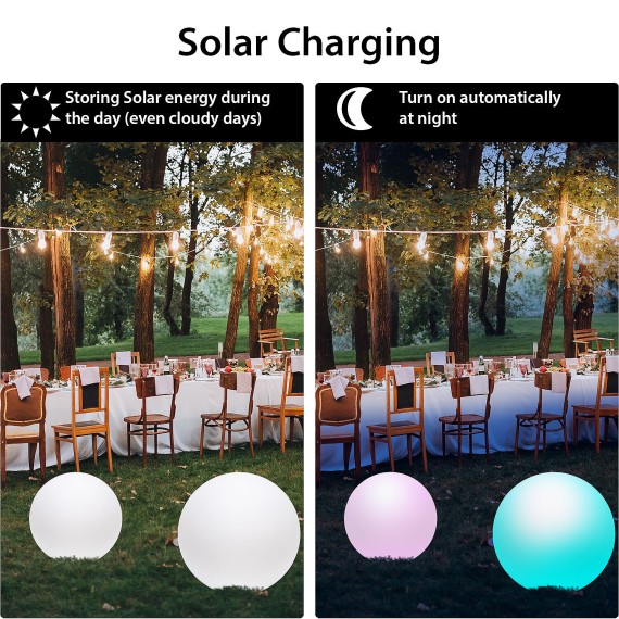 Lámpara esférica LED RGB de 40 cm con energía...