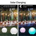Lámpara esférica LED RGB de 40 cm con energía solar. Con mando a distancia.