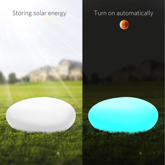 PIEDRA SOLAR: Piedra luminosa RGB con energía...