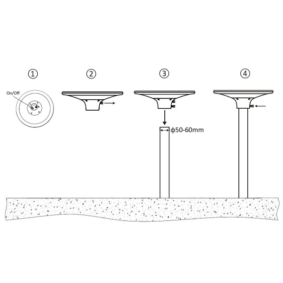 Lampadaire solaire LED de 2300 lumens, IP65,...