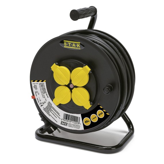 Professional electric cable reel, 4 sockets and...