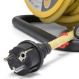 Professionelle elektrische Kabeltrommel, 4 französische Steckdosen und Stecker, H07RN-F3G2.5MM2, 40M, NF, CE - IP44. Mit festem
