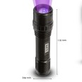 HORATIO: Linterna LED 3W + UV. Funciona con pilas, aluminio.