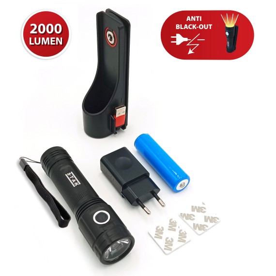 STURM: 20W LED torch with induction charging...