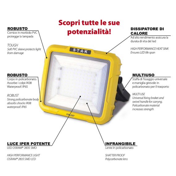 X-BLAST RECHARGEABLE 30W : projecteur LED...