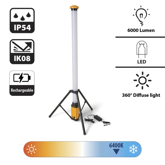 Wiederaufladbare LED-Leuchte mit 6.000 Lumen,...