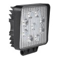 Quadratische Arbeitsleuchte, 12/24 V, 27 W, 1800 Lumen, Schutzart IP67. Schwarz.