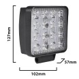 12/24V square work light, 48W and 2800 lumens, IP67. Black