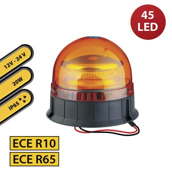 12/24V LED flashing light with flat base and two wires.... 2