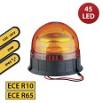 Luz intermitente LED 12/24V con base plana y dos cables. 20W. Color naranja.