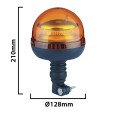12/24-V-LED-Blinkleuchte mit flexiblem Sockel (DIN). 20 W. Orange.