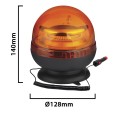Luz intermitente LED 12/24V con base magnética y enchufe para encendedor de cigarrillos. 20W. Color naranja.