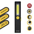 STEALTH: Rechargeable 3W LED flashlight, extra-thin aluminum. Black.