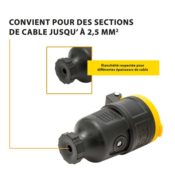 Toma de corriente Velamp 2P+T con cable – Toma...
