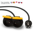 Cable alargador Stak M/2xF para obras de construcción, estándar francés, 5 metros. H07RN-F 3G1,5 mm², NF, CE - IP46
