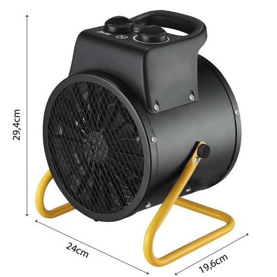 Hot air generator with steel element, IP24, 2KW