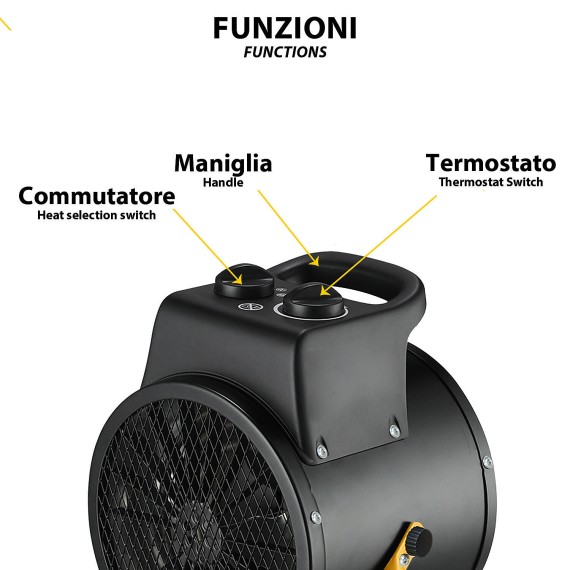 Hot air generator with steel element, IP24, 3KW