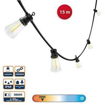 BACK: Extendable IP44 string light, 15 metres, 20 LED... 2