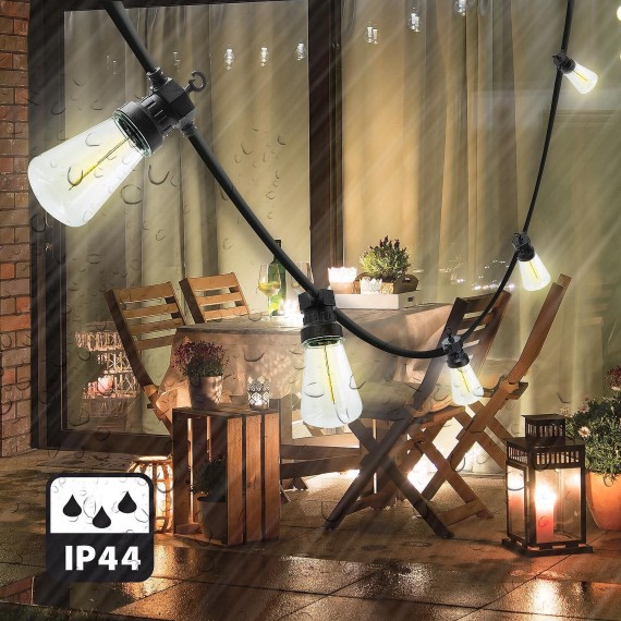RÜCKSEITE: Ausziehbare IP44-Lichterkette, 15...
