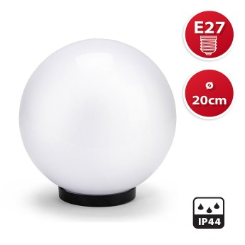APOLUX: Sfera per esterno in PMMA, 200mm, Attacco E27,... 2
