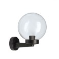 APOLUX: Outdoor wall light with PMMA sphere, 200mm, E27, transparent