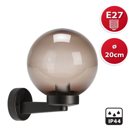 Applique con sfera per esterno in PMMA, 200mm,...