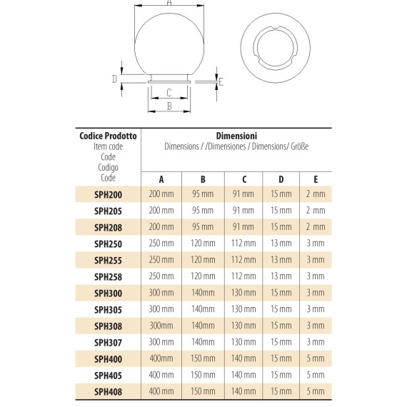 APOLUX: Sfera per esterno in PMMA, 300mm, E27,...