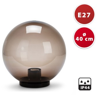 APOLUX: Sfera per esterno in PMMA, 400mm, Attacco E27, fumé 2
